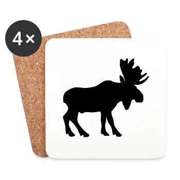 moose animal - Untersetzer (4er-Set) - Weiß - Vorne