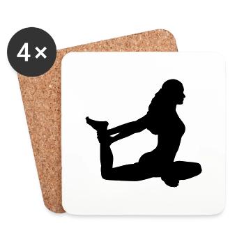 yoga - Dessous de verre (lot de 4) - blanc - Devant