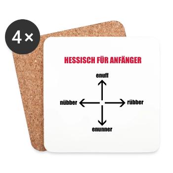 Hessischer Sprachkurs - Untersetzer (4er-Set) - Weiß - Vorne