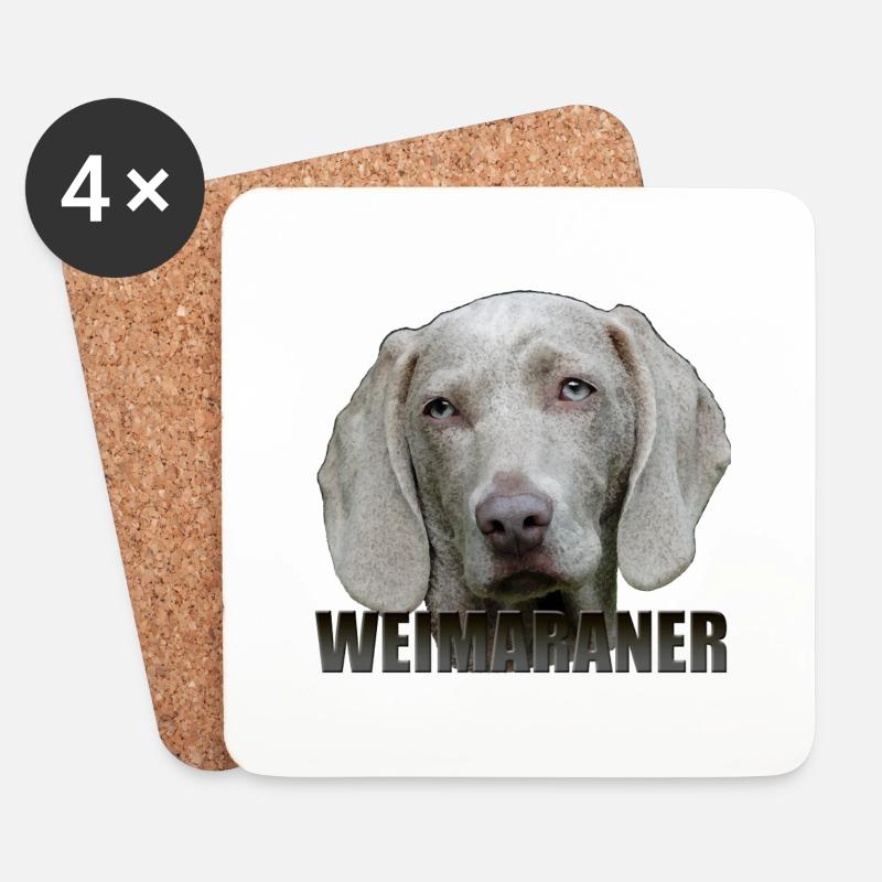 Weimaraner - Untersetzer (4er-Set) - Weiß