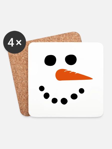 Schneemann - Untersetzer (4er-Set) - Weiß