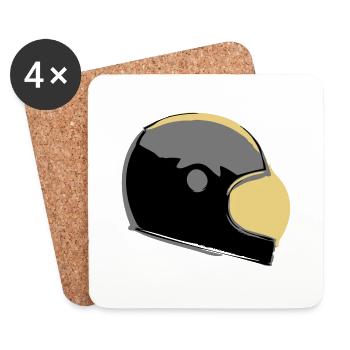 Retro Caferacer Helm - Untersetzer (4er-Set) - Weiß - Vorne
