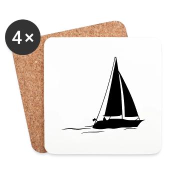 Segelboot - Untersetzer (4er-Set) - Weiß - Vorne