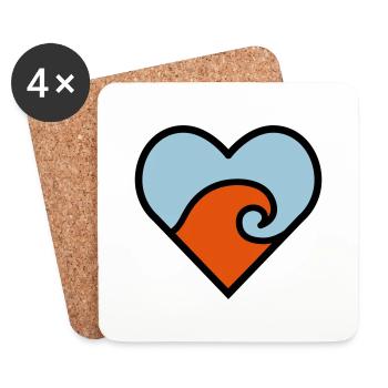 Amour de vague - Dessous de verre (lot de 4) - blanc - Devant