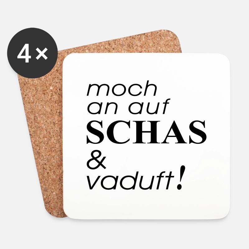 moch an auf Schas - Untersetzer (4er-Set) - Weiß