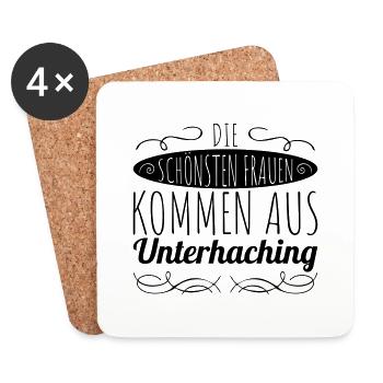 die schönsten Frauen kommen aus Unterhaching - Untersetzer (4er-Set) - Weiß - Vorne