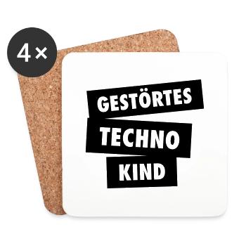 Gestoertes Technokind - Untersetzer (4er-Set) - Weiß - Vorne