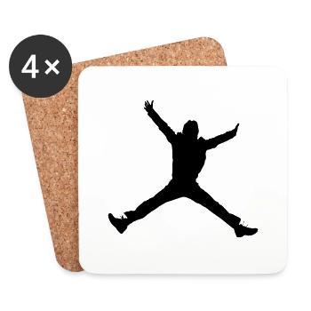 Singer and Dancer Silhouette vector design - Coasters (set of 4) - white - Front