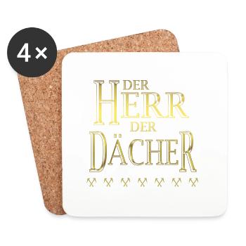 DER HERR DER DÄCHER gold - Untersetzer (4er-Set) - Weiß - Vorne