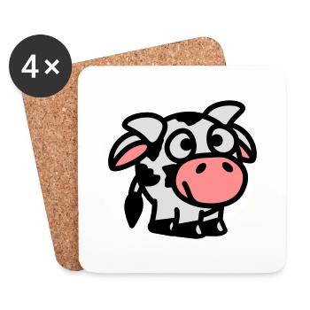 smiley_cow_3c - Untersetzer (4er-Set) - Weiß - Vorne