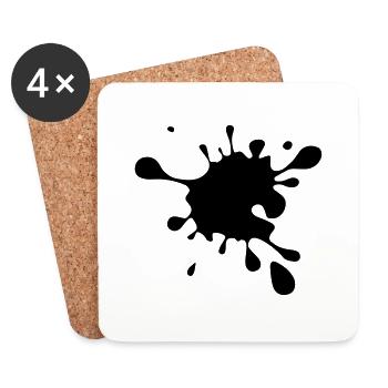 Splash BLOB Simmental paint dirty dirt - Coasters (set of 4) - white - Front