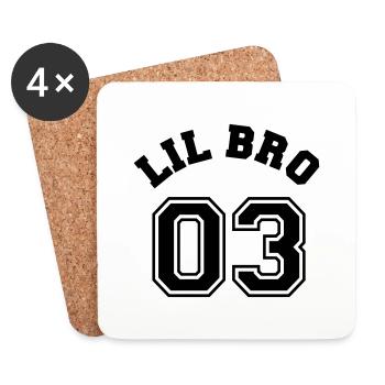 Lil Bro 03 - Little Brother - Untersetzer (4er-Set) - Weiß - Vorne