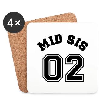 Mid Sis 02 - Middle Sister - Mittlere Schwester - Untersetzer (4er-Set) - Weiß - Vorne