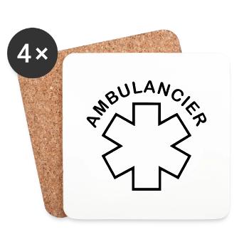 ambulancier entreprise logo - Dessous de verre (lot de 4) - blanc - Devant
