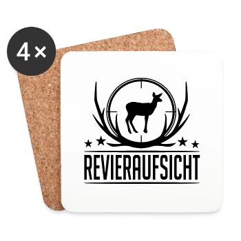 Jäger Revieraufsicht - Untersetzer (4er-Set) - Weiß - Vorne