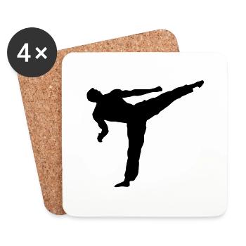 karate - Dessous de verre (lot de 4) - blanc - Devant