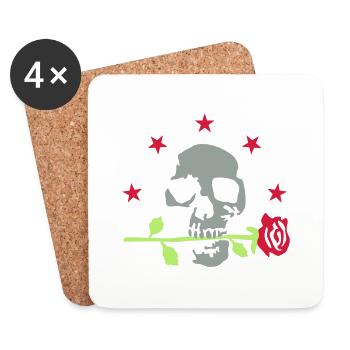 death_rose_092011_d_3c - Coasters (set of 4) - white - Front