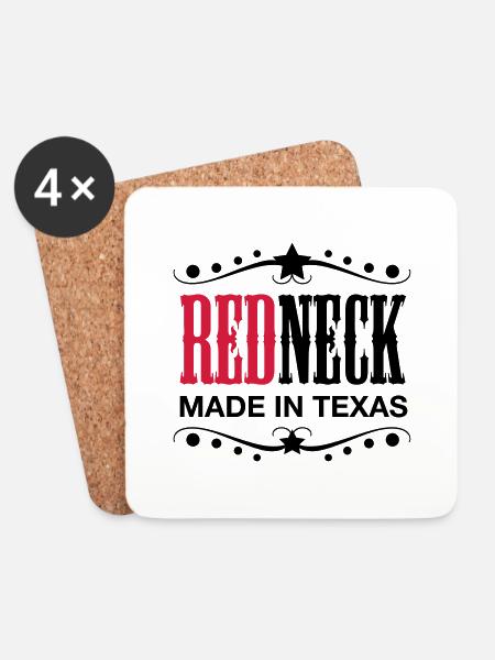 Redneck - Made in Texas - Untersetzer (4er-Set) - Weiß