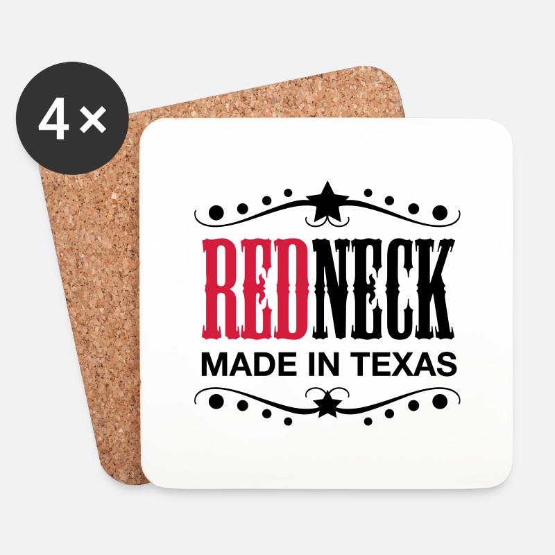 Redneck - Made in Texas - Untersetzer (4er-Set) - Weiß