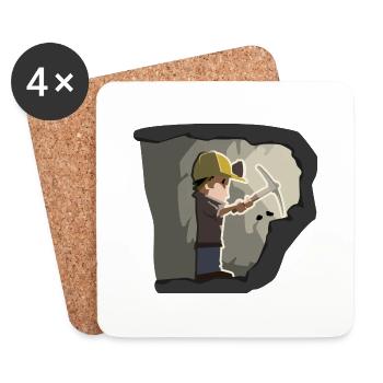 travailleurs de la mine mine mine mineur charbon kohle17 - Dessous de verre (lot de 4) - blanc - Devant