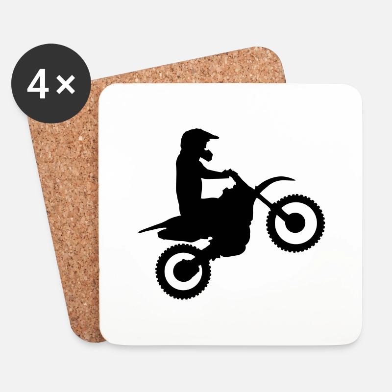 motocross - Untersetzer (4er-Set) - Weiß