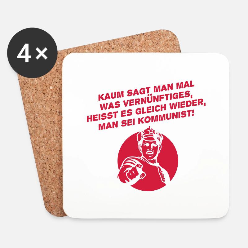 Lustiger Spruch Kommunist - Untersetzer (4er-Set) - Weiß