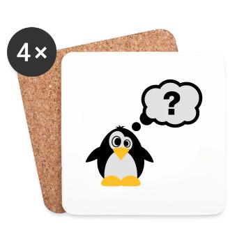 Pinguine Fragezeichen - Untersetzer (4er-Set) - Weiß - Vorne