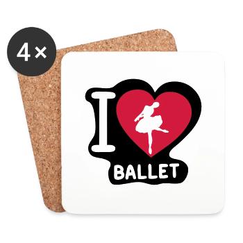 love heart heart ballet dancer Dancer1 - Coasters (set of 4) - white - Front