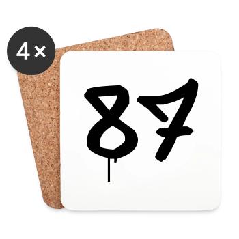 Graffiti : 87 - Dessous de verre (lot de 4) - blanc - Devant