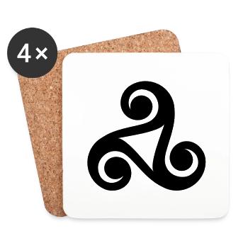Keltisches Symbol - Untersetzer (4er-Set) - Weiß - Vorne