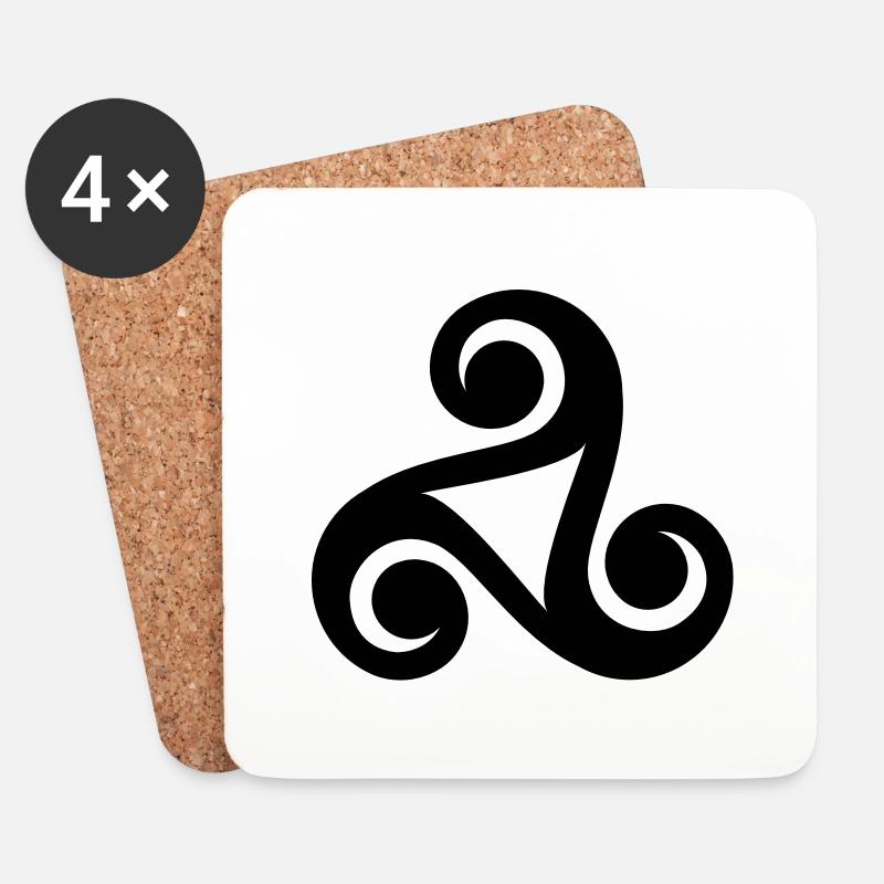 Keltisches Symbol - Untersetzer (4er-Set) - Weiß