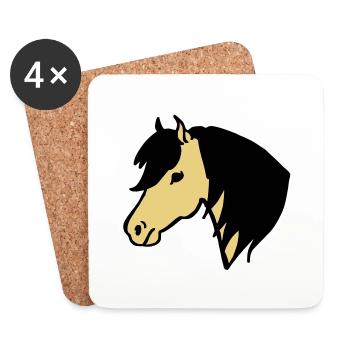 Poney - Dessous de verre (lot de 4) - blanc - Devant