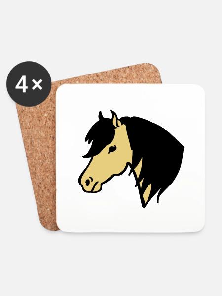 Pony horse - Coasters (set of 4) - white