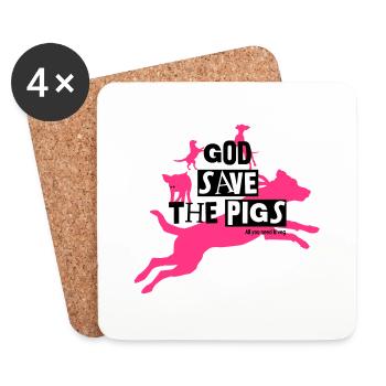God save the pigs Color - Untersetzer (4er-Set) - Weiß - Vorne