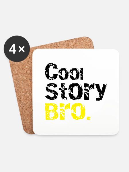 Cool story Bro - Untersetzer (4er-Set) - Weiß