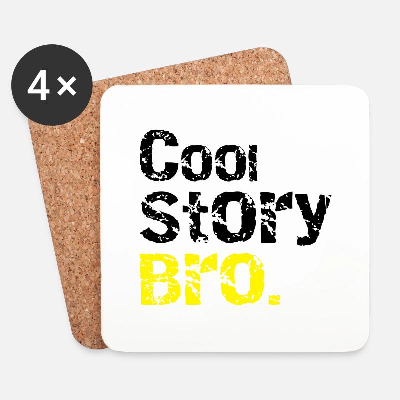 Cool story Bro - Untersetzer (4er-Set) - Weiß