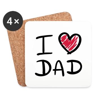 i_love_dad__f2 - Coasters (set of 4) - white - Front