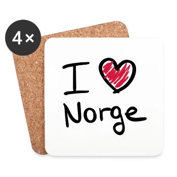 i_love_norge__f2 - Dessous de verre (lot de 4) - blanc - Devant
