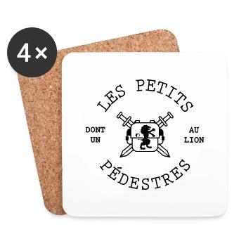 petits pedestres 2 gras - Dessous de verre (lot de 4) - blanc - Devant
