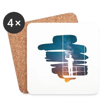 Galaxies peintre cadeau - Dessous de verre (lot de 4) - blanc - Devant