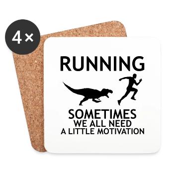 RUNNING WITH MOTIVATION - Coasters (set of 4) - white - Front