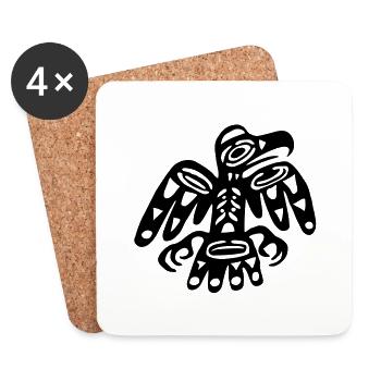 indianer-symbol adler exit-shirt - Untersetzer (4er-Set) - Weiß - Vorne