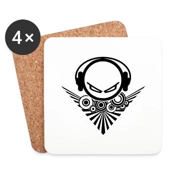 La tête DJ - Dessous de verre (lot de 4) - blanc - Devant