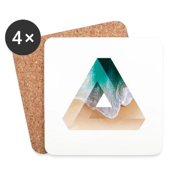 Penrose Triangle Design - Coasters (set of 4) - white - Front