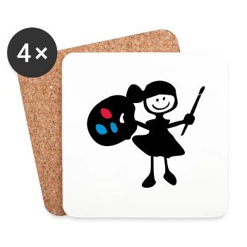 painter_girl - Untersetzer (4er-Set) - Weiß - Vorne