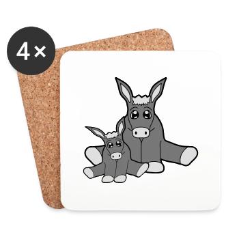 offspring young mum dad small baby sweet cute - Coasters (set of 4) - white - Front