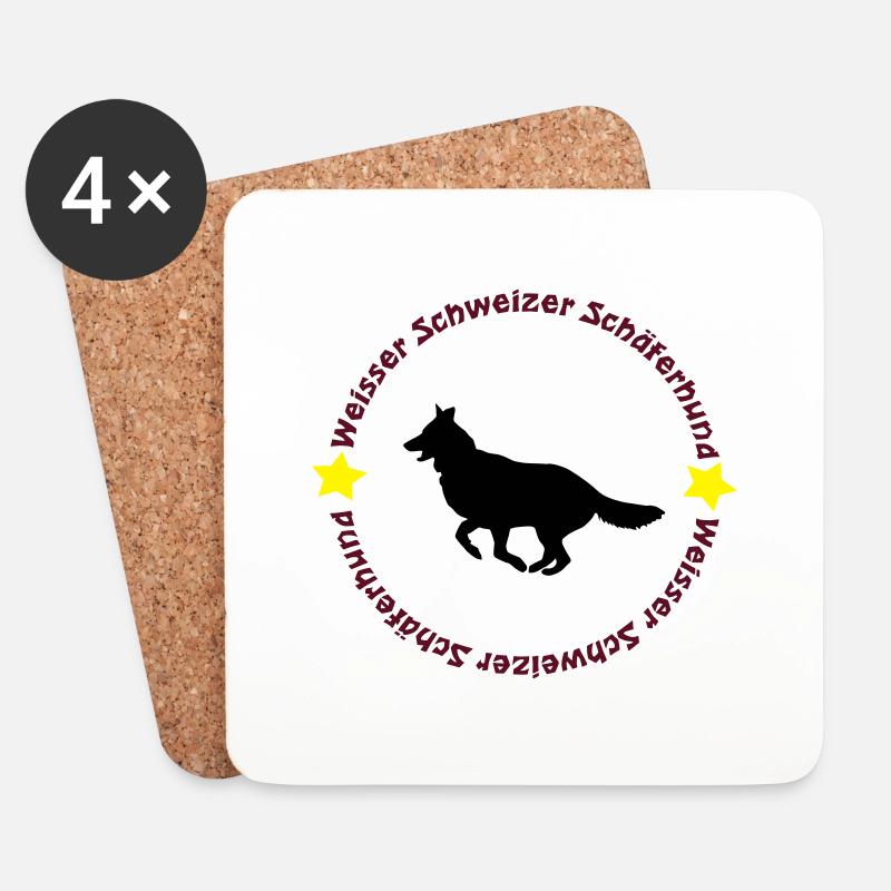 Weisser Schweizer Schäferhund - Untersetzer (4er-Set) - Weiß