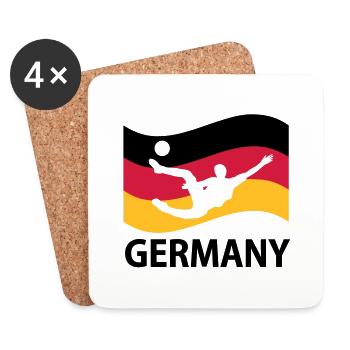 Deutschland Fußball - Untersetzer (4er-Set) - Weiß - Vorne