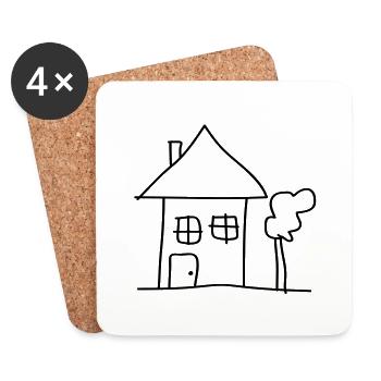 house - Coasters (set of 4) - white - Front
