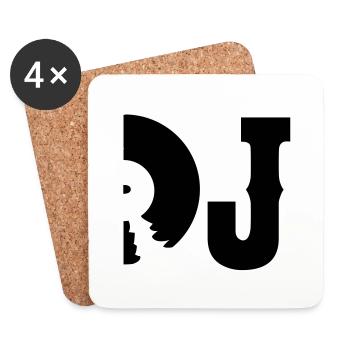 dj - Dessous de verre (lot de 4) - blanc - Devant